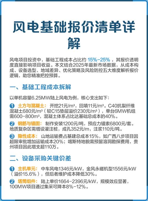 风电基础报价清单详解